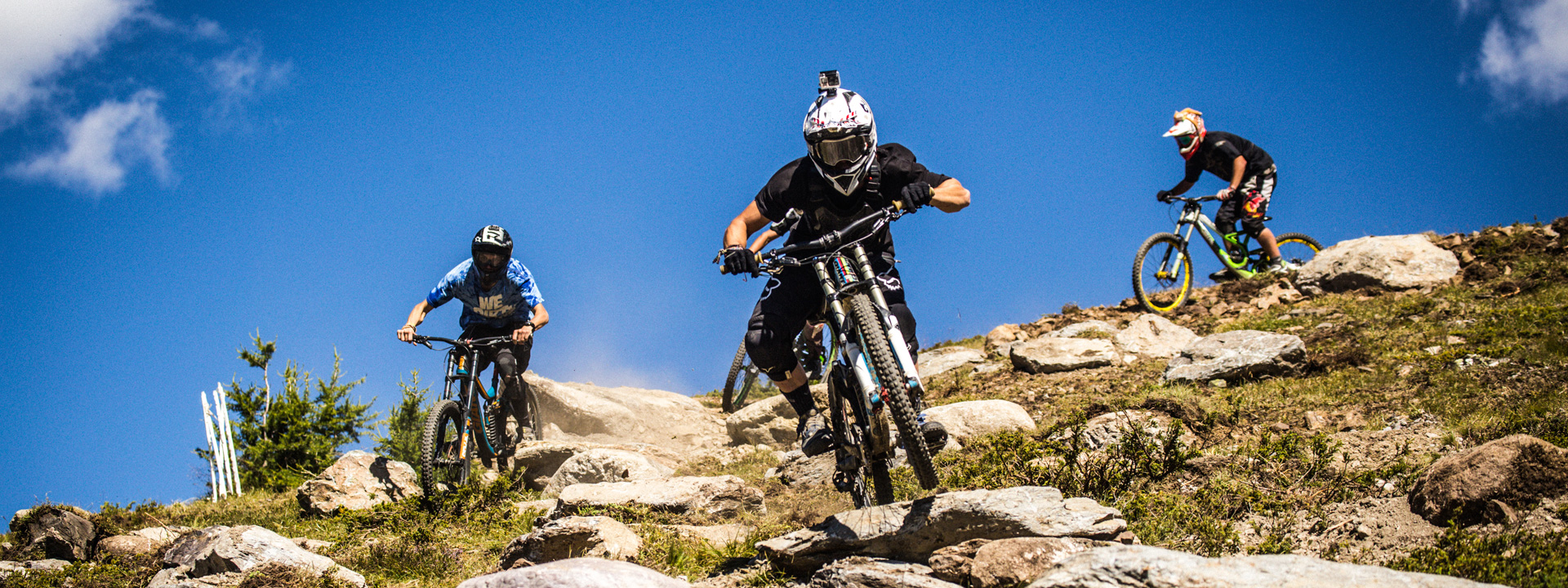 Riders Pro passaggio rock garden al Mottolino Bikepark di Livigno