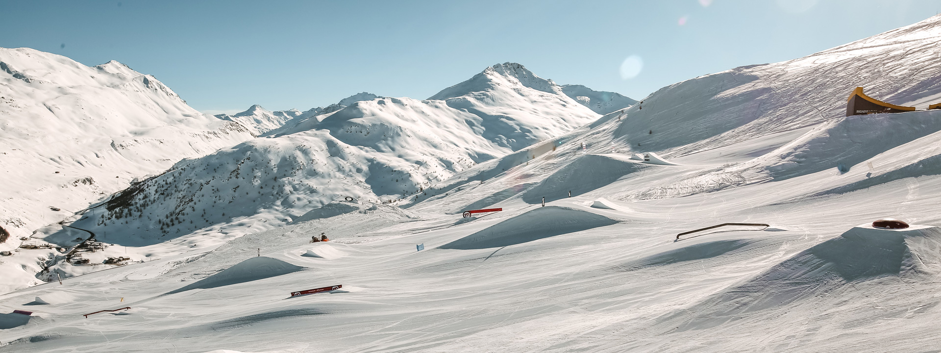 Panoramica dello snowpark Mottolino a Livigno