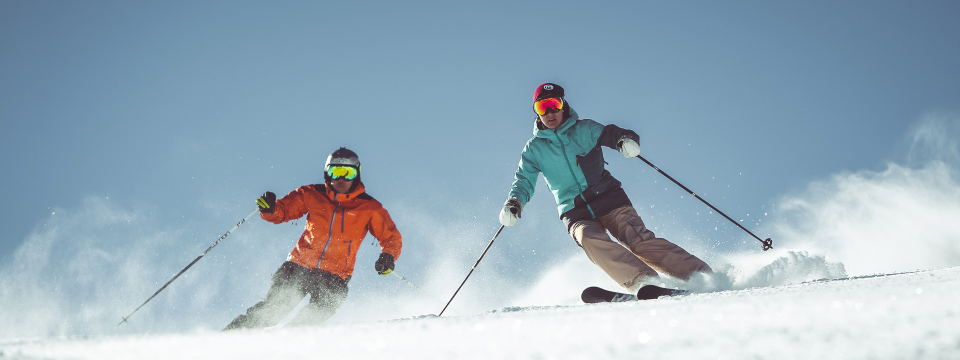 Sciata sulle piste della ski area Mottolino a Livigno