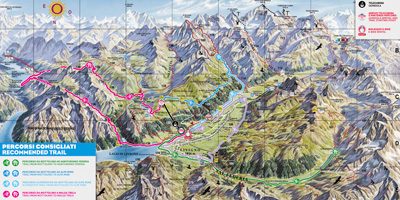 Mappa dei trails MTB a Livigno